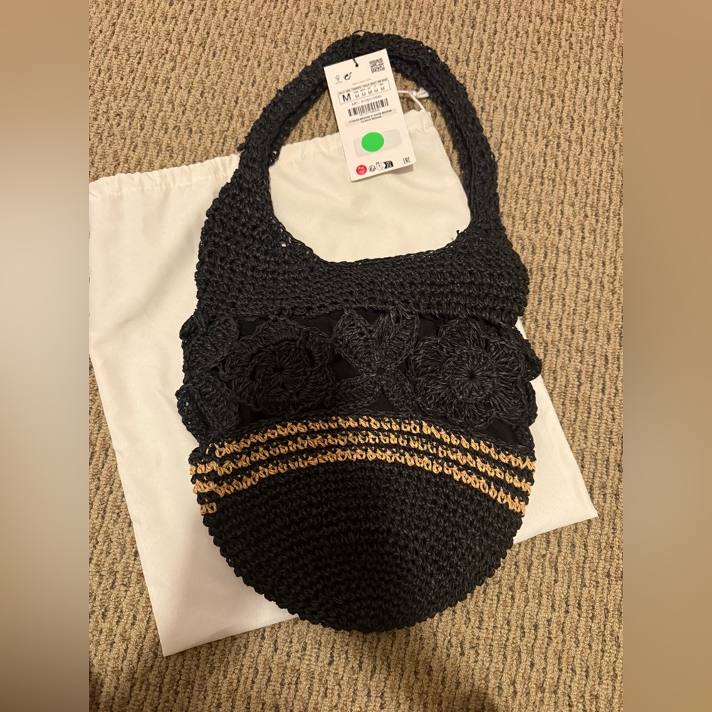 Zara raffia bucket bag - Picture 2 of 3